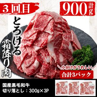 【定期便全3回】黒毛和牛・黒豚をお届け！＜黒毛和牛・黒豚 満喫定期コース＞計2.3kg超 t0042-008