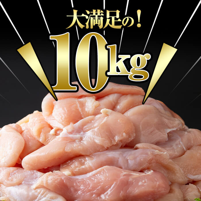 小分けで便利！鹿児島県産若鶏ささみ 計10kg(250g×40P) 鶏肉 とり肉 鳥肉 ささみ 鳥ささみ ヘルシー ダイエット 低カロリー 若鶏 小分け 真空 真空パック 保存 カット カット済 b7-026