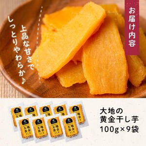 大地の黄金干し芋 計900g(100g×9袋)　干し芋 ほしいも 干しいも さつまいも さつま芋 紅はるか スイーツ スウィーツ おかし お菓子 おやつ 国産 九州産 鹿児島県産 小分け ランキング 人気 常温 常温保存 a1-076