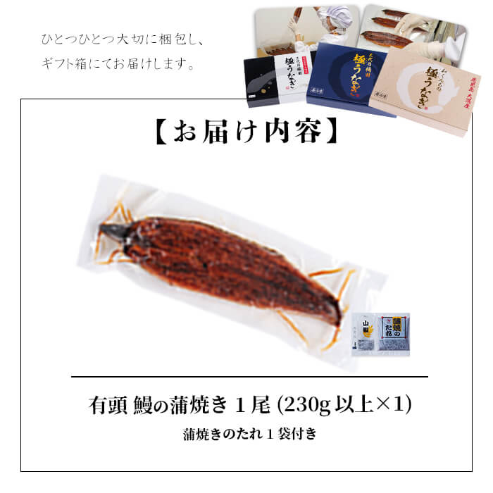 楠田の極うなぎ 蒲焼き 1尾(230g以上) a3-184