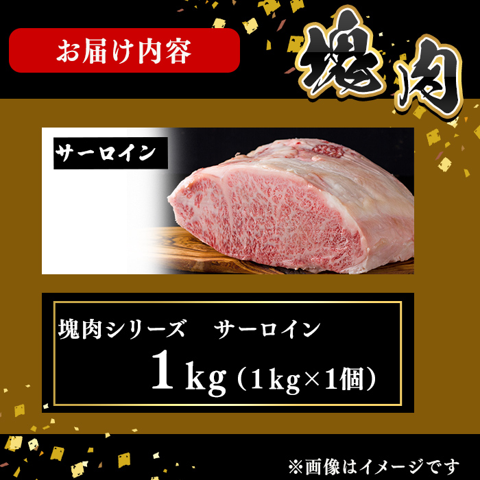 塊肉シリーズ サーロイン 計1kg(1kg×1個) 黒毛和牛 和牛 ステーキ 牛肉 国産 希少部位 日本一 人気 BBQ 焼肉 ロースト イベント 贈答 冷凍 wa42-001