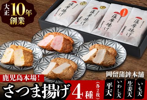 本場鹿児島のさつま揚げセット(全4種・計8枚) p9-021