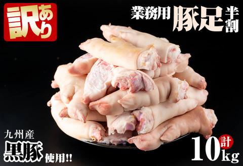 【訳あり・業務用】九州産黒豚豚足 半割 計10kg a1-070