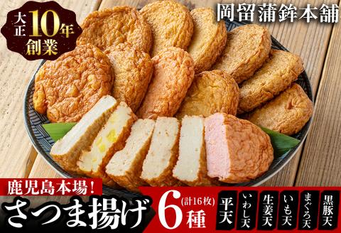本場鹿児島のさつま揚げセット(全6種・計16枚) a1-100