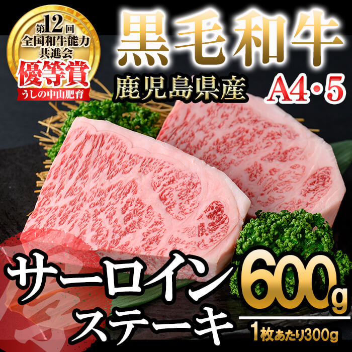 【数量限定】A4・5等級 鹿児島県産黒毛和牛【厚切り】サーロインステーキ 計600g（300g×2枚） 黒毛和牛 和牛 ステーキ サーロイン 牛肉 国産 霜降り 焼肉 BBQ 日本一 ランキング 人気 A4 A5 e0-056