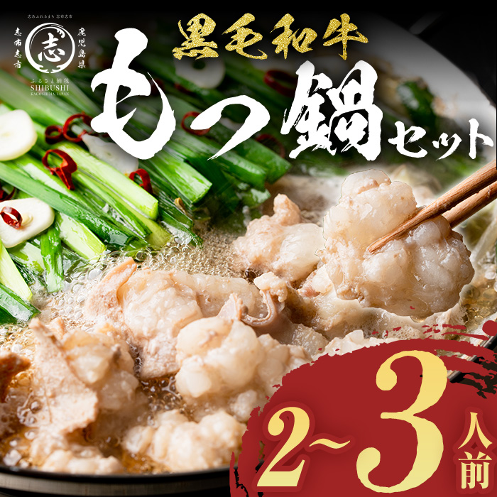 国産黒毛和牛ホルモン もつ鍋セット(2～3人前) 黒毛和牛 肉 牛肉 国産 もつ鍋 モツ鍋 ホルモン タレ 鍋 焼肉 バーべキュー 小分け p9-042
