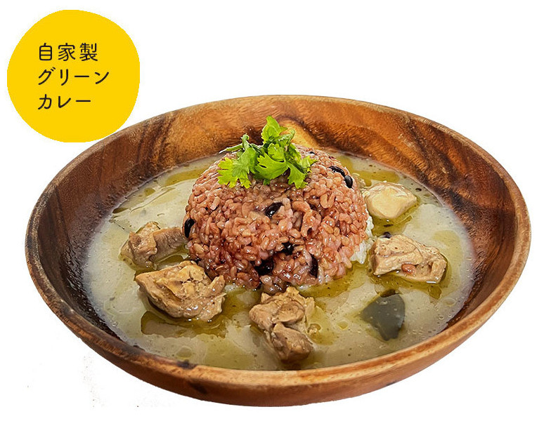 自家製グリーンカレー＆トムカーガイ＆島豚ガパオセット　A129-004