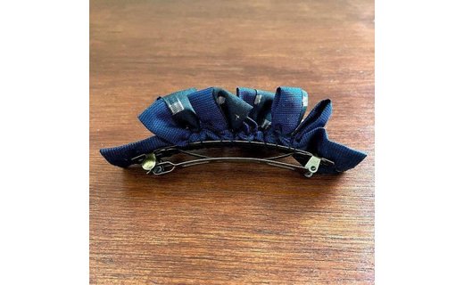 大島紬ひらひらバレッタ瑠璃カケス ブルー【世界自然遺産 登録記念】　A088-002