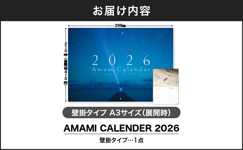 奄美カレンダー2026年 壁掛タイプ　A021-049-02