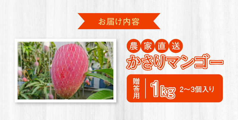 【2026年先行予約】【奄美産】かさりマンゴー贈答用1kg　A072-004