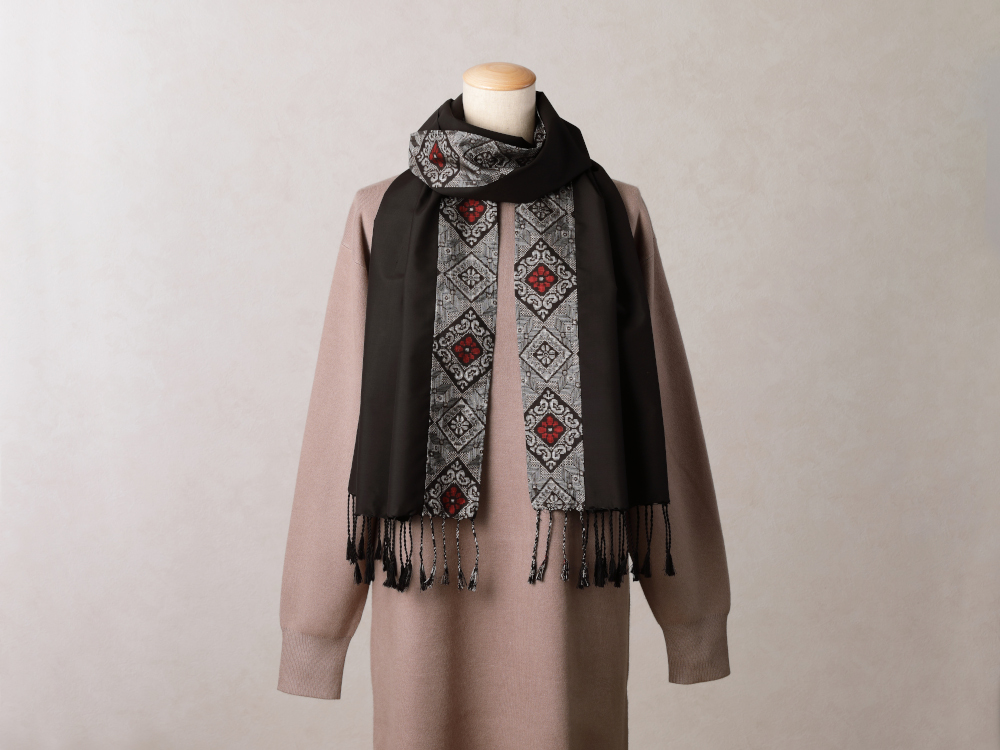 本場奄美大島紬 ショール　A048-004