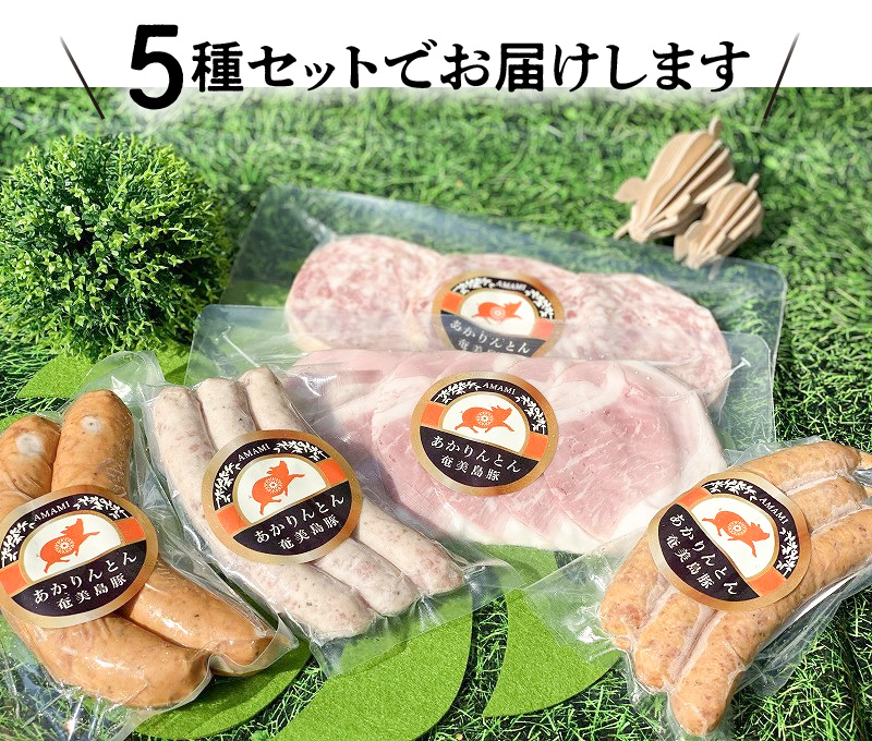 奄美島豚 あかりんとん ソーセージミニセット　A008-001