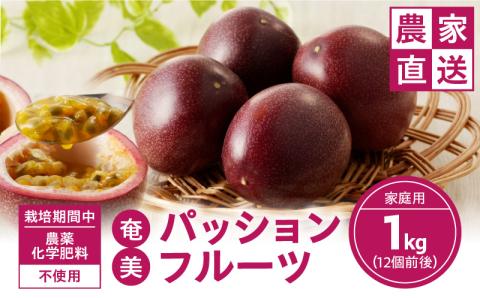 【2026年先行予約】農薬・化学肥料不使用 奄美パッションフルーツ 1kg（12個前後）家庭用　A045-003