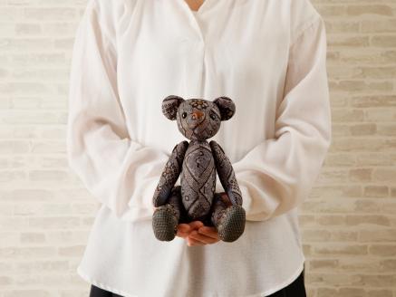 本場奄美大島紬で作るテディーベア【奄美の森のくまさん】　A142-001