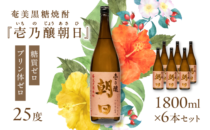 奄美黒糖焼酎「壱乃醸朝日」25度1800ml×6本セット　A021-036-01