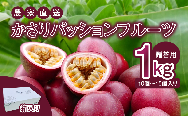 【2026年先行予約】かさりパッションフルーツ 贈答用 1kg（10～15個入り サイズ混在）　A072-001
