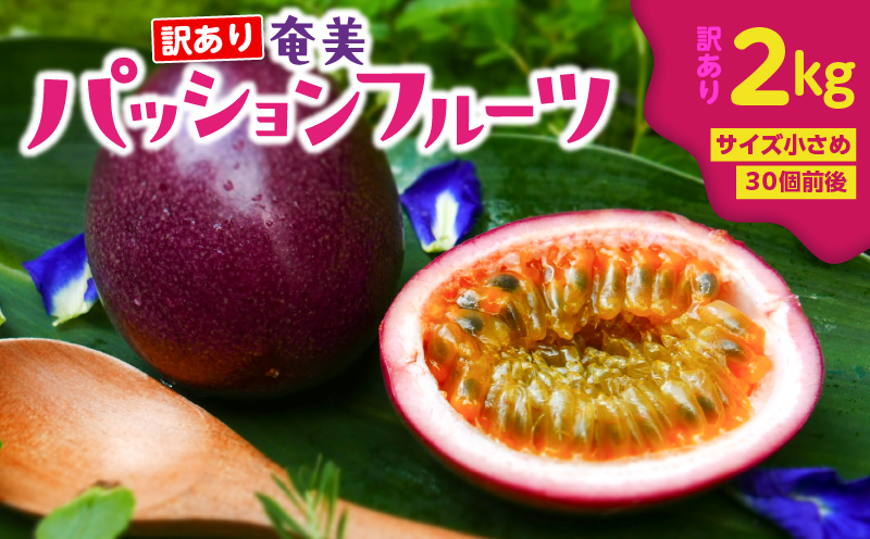 【2026年先行予約】奄美パッションフルーツ 訳あり品 2kg（30個前後）　A135-005
