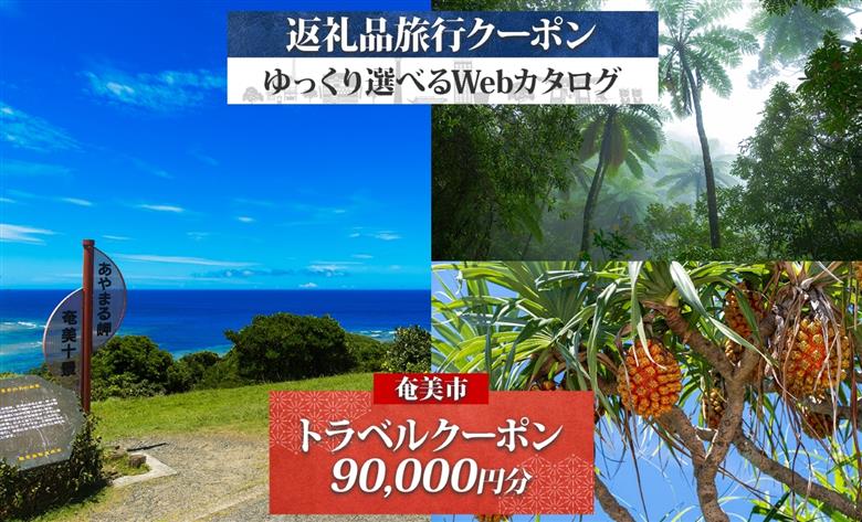 鹿児島県奄美市の対象施設で使えるJTA旅行クーポン（90,000円分）　A188-002