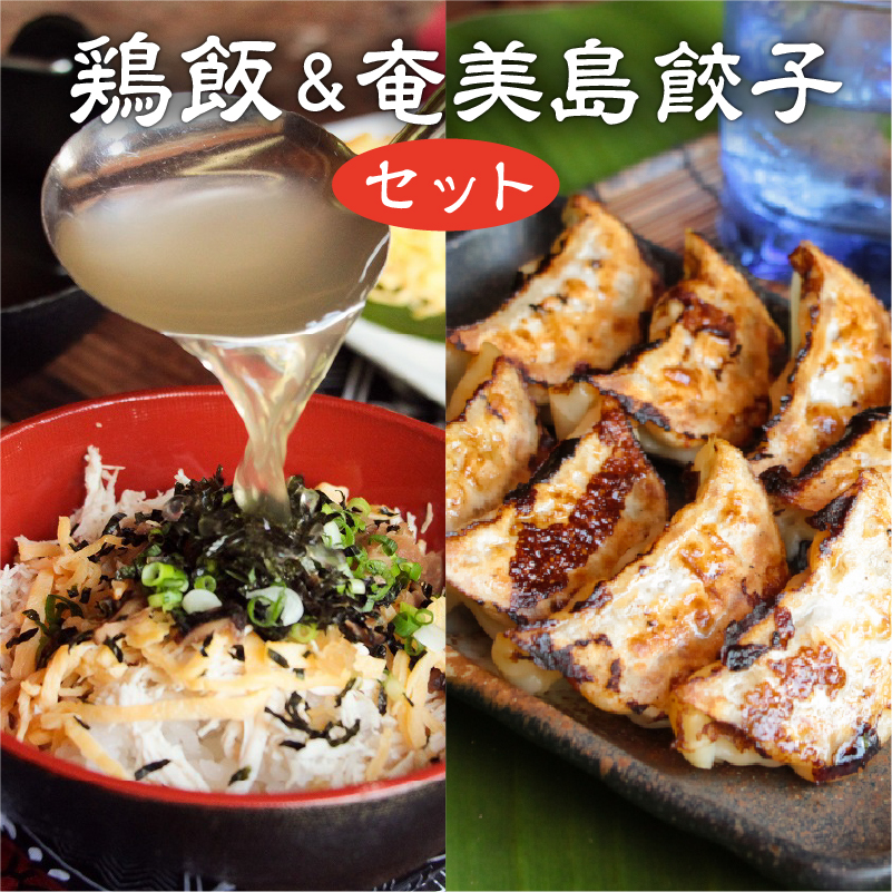 奄美のおもてなし料理「鶏飯」＆こだわりの奄美島豚餃子セット　A011-006