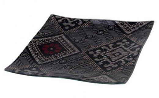 クリスタル大島紬 角皿　A104-002