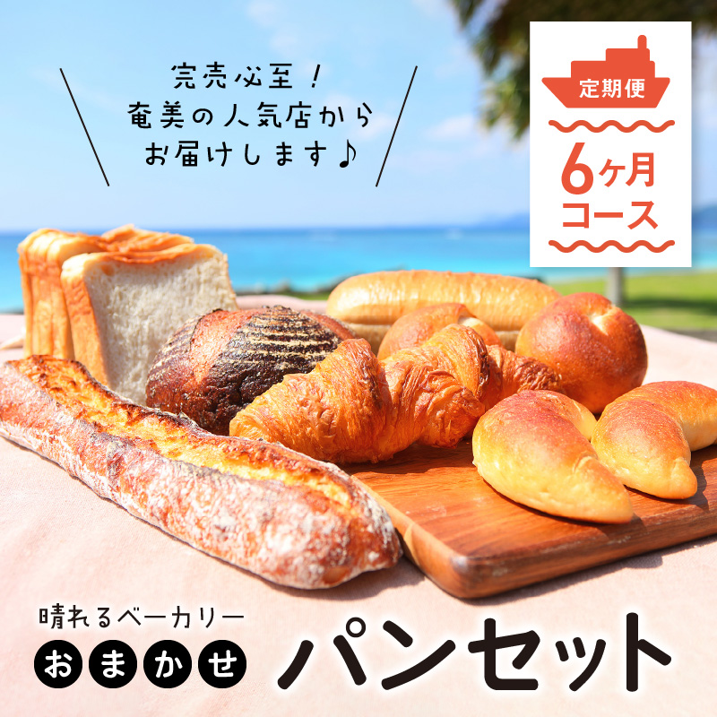 【晴れるベーカリー】おまかせ♪パンセット定期便 ～6ヶ月コース～　A032-T02