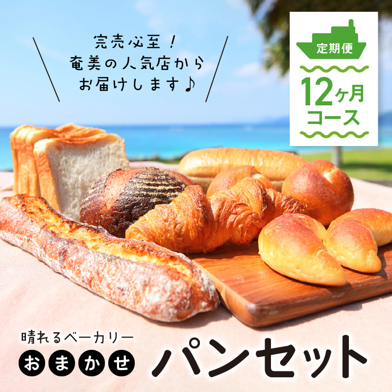 【晴れるベーカリー】おまかせ♪パンセット定期便 ～1年コース（12ヶ月）～　A032-T03
