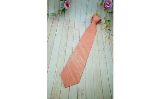 夏大島紬ネクタイ（桃色サンゴ）　A083-001-02