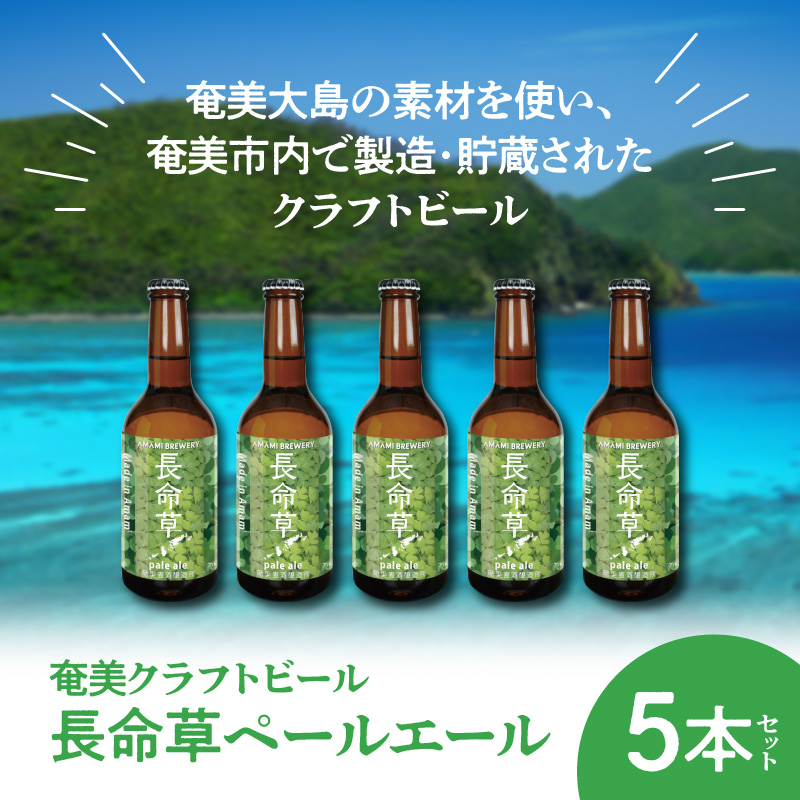 奄美クラフトビール＜長命草ペールエール＞5本セット　A126-003
