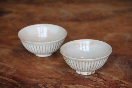 038-16 粉引しのぎ 飯碗(ペア)