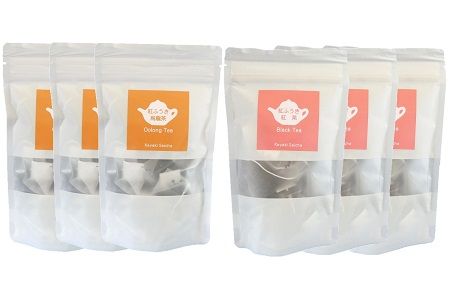 063-07 【けやき製茶】紅ふうき 紅茶・烏龍茶ティーバッグ6本セット