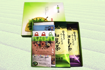 078-01 岳みどり上級深蒸茶とお手軽茶ドリップセット