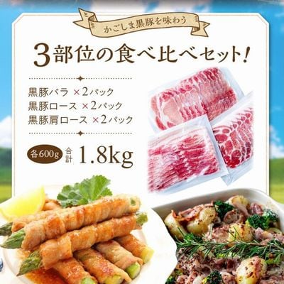 「かごしま黒豚さつま」スライス3種1.8kgセット【配送不可地域：離島】