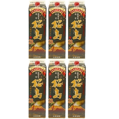 紙パック入焼酎 「黒桜島」 1.8L×6本セット