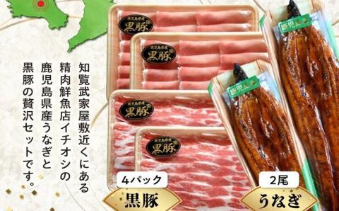 106-01 かごしま黒豚しゃぶしゃぶ用4パック・鹿児島県産ウナギ2尾の贅沢セット