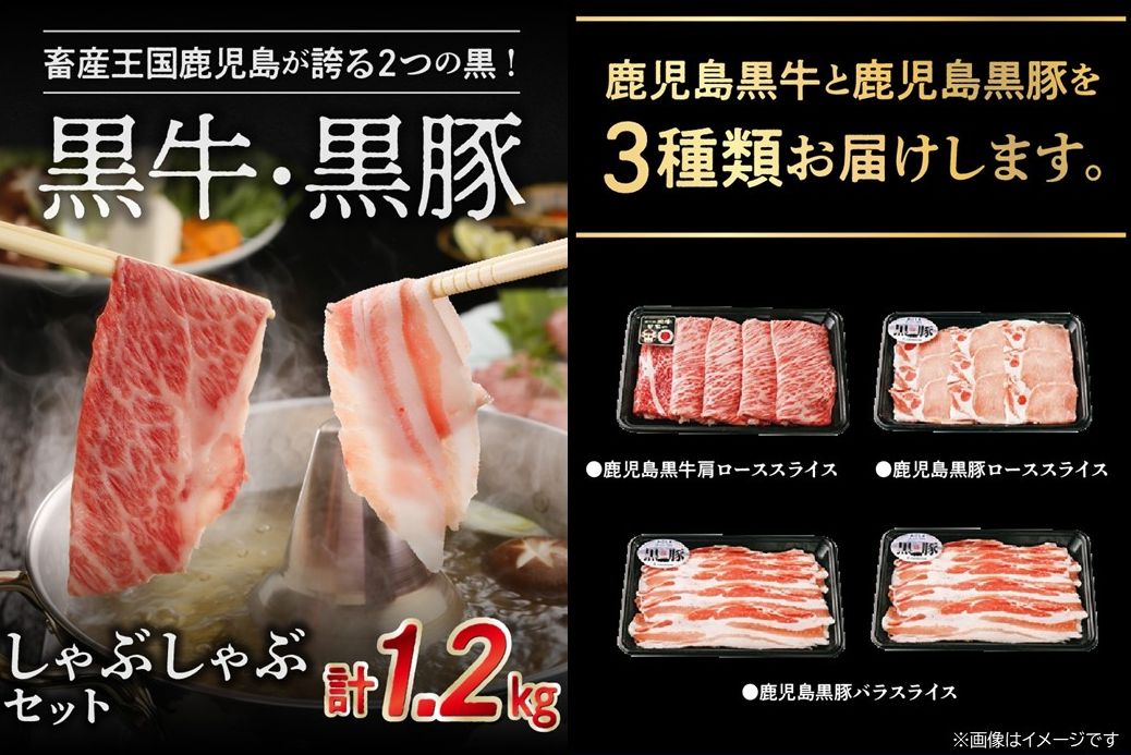 022-46 鹿児島黒牛・黒豚しゃぶしゃぶセット