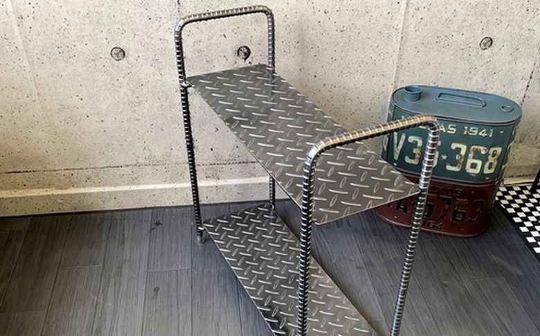 070-26 アンティーク調 アイアンシェルフ