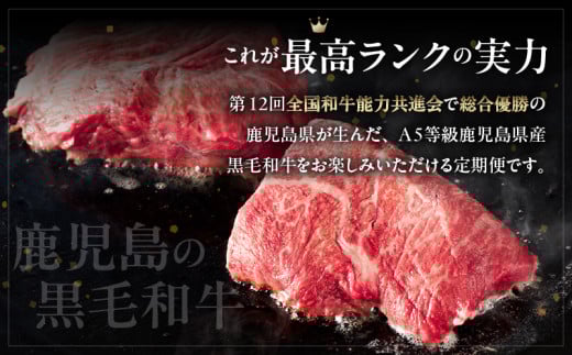 【全4回】Ａ５等級 鹿児島黒毛和牛 赤身牛肉 定期便 076-15
