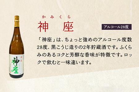 101-12 焼酎 「神座・八幡・寿」1.8L×3本