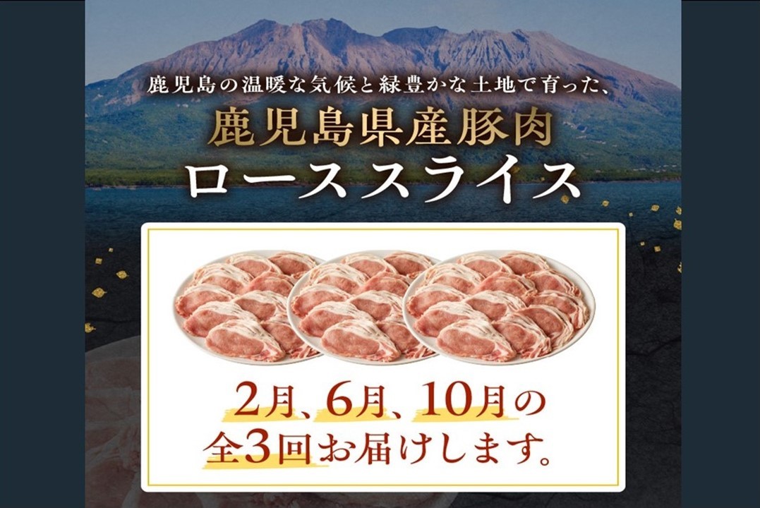 【全3回】鹿児島県産豚ローススライス定期便 126-03