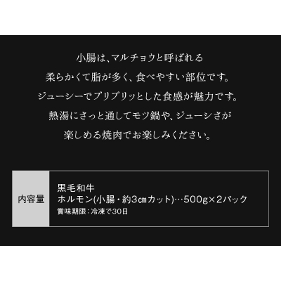 鹿児島県産黒毛和牛ホルモン(小腸)1kg【配送不可地域：離島】