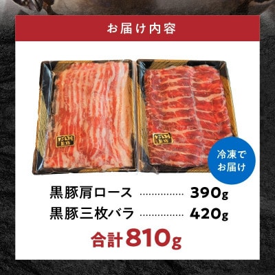 黒豚肩ロース・三枚バラ肉セット(しゃぶしゃぶ用)【配送不可地域：離島】