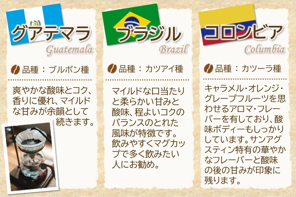 115-08 五稜珈琲100g×5ヶ国セット