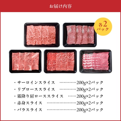 A5等級スライス5種食べ比べ2kgセット【配送不可地域：離島】