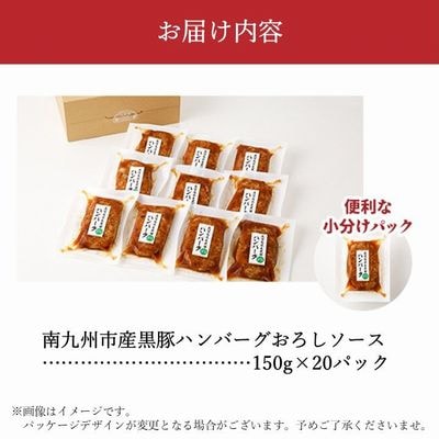 かごしま黒豚ハンバーグおろしソース20個【配送不可地域：離島】