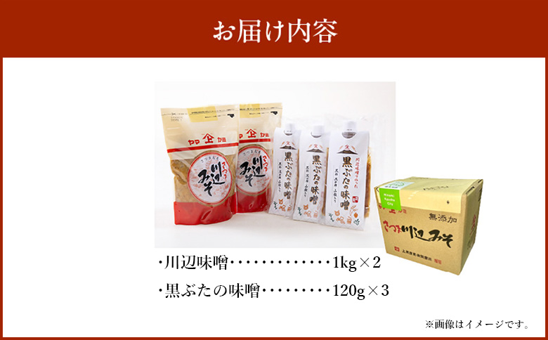 044-09 ヤマガミ黒ぶたの味噌・川辺味噌セット
