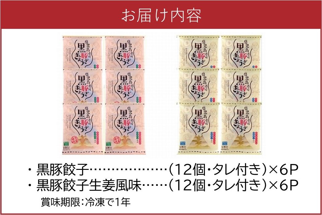 062-1-16 鹿児島黒豚餃子2種類12P(計144個)