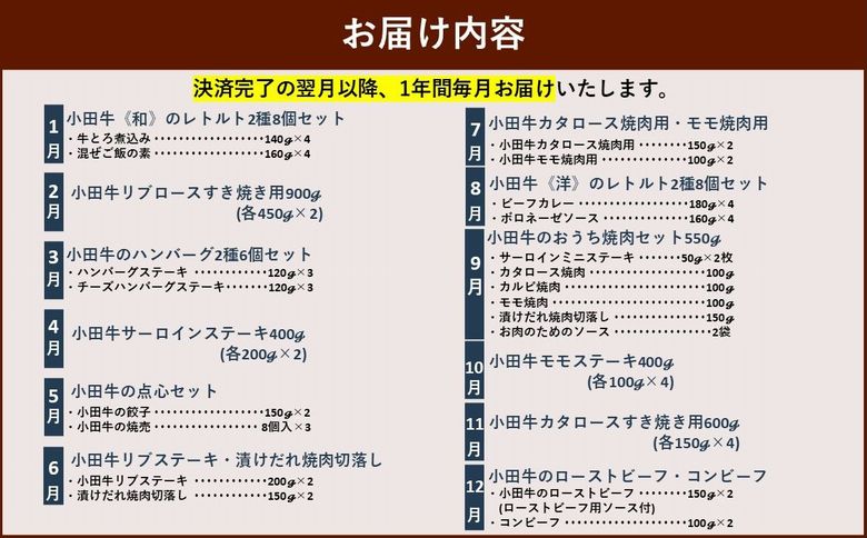 【全12回】「小田牛」定期便～雅～ 060-47
