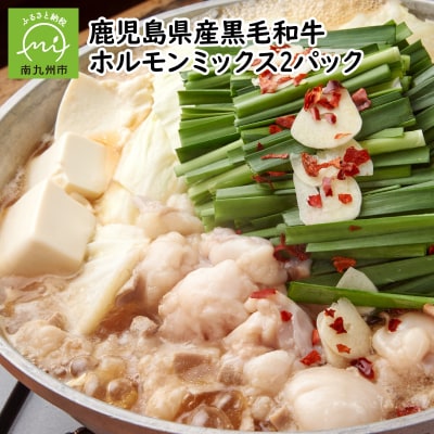 鹿児島県産黒毛和牛ホルモンミックス2パック【配送不可地域：離島】