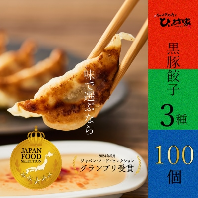 ひぃ坊家の黒豚餃子3種100個(タレ付)【配送不可地域：離島】