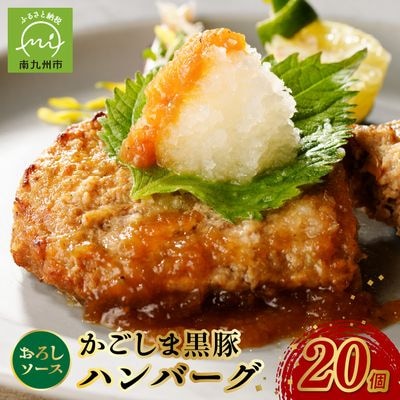 かごしま黒豚ハンバーグおろしソース20個【配送不可地域：離島】